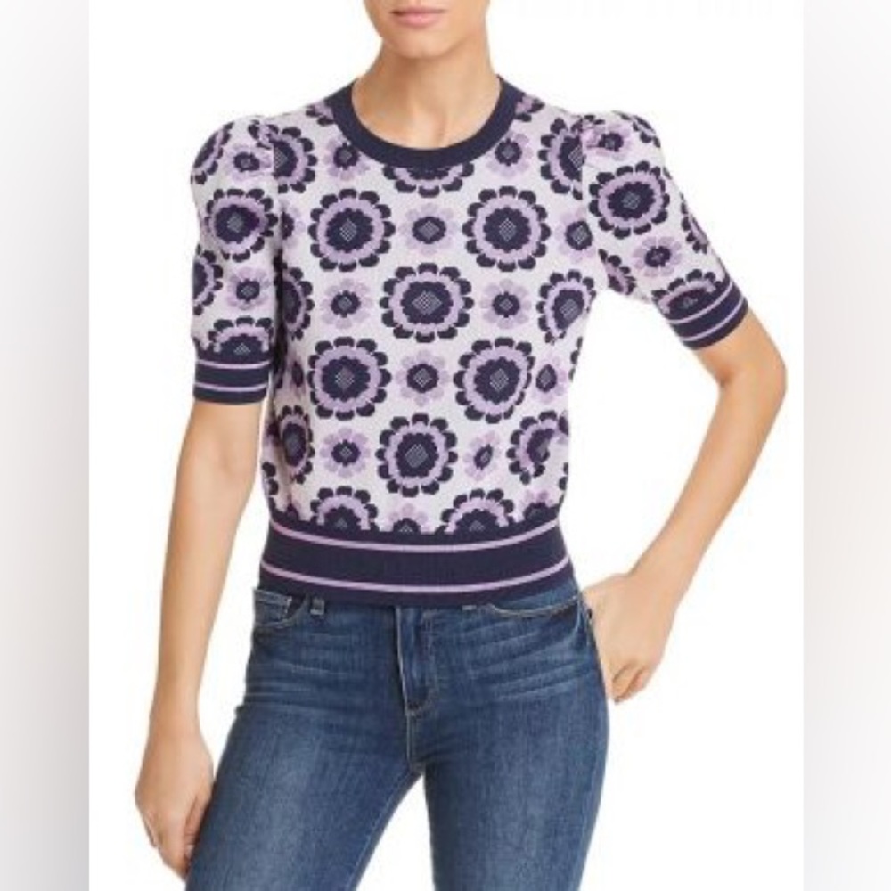 Kate Spade New York Geo Floral Purple Sweater